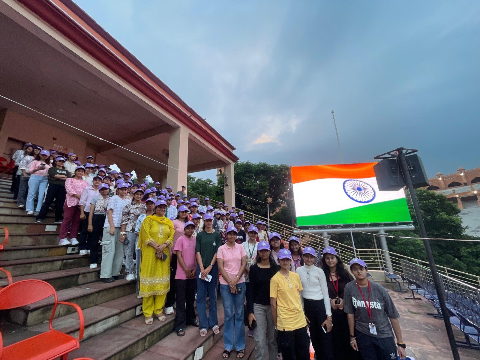 Board class students visiting an educational destination