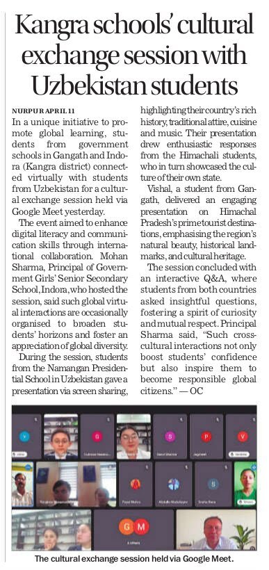 Newspaper report about student success